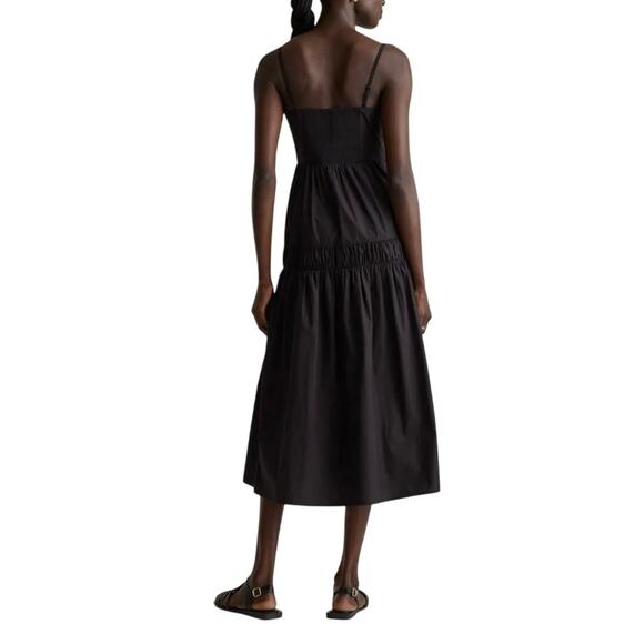 New Quince Womens Black Sleeveless Maxi Dress Organic Cotton Medium 4071A - Picture 2 of 12